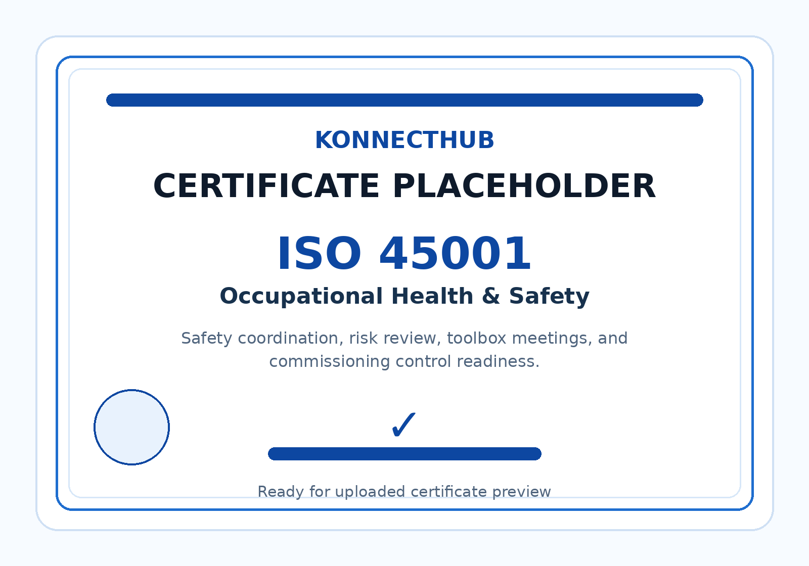 ISO 45001 certificate